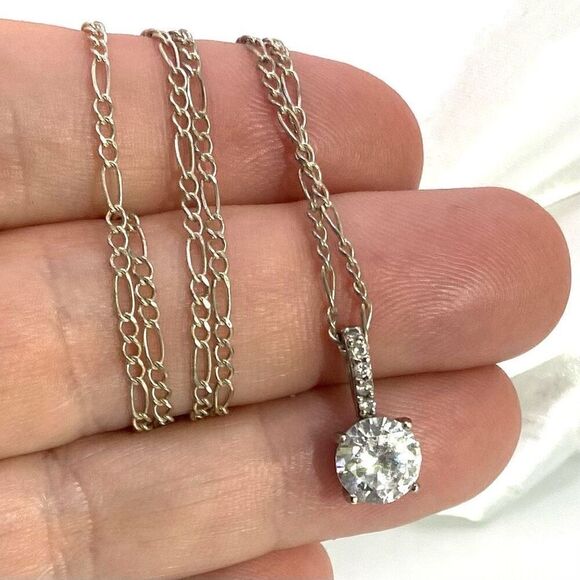 AFX# Sterling 925 Silver & Sim Diamond pendant - Picture 8 of 12